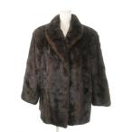 mitsukosiMITSUKOSHI меховое пальто норка мех мех средний длина большой размер 15 чай Brown /MN22 #GY18 женский 