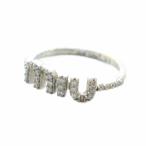 ショッピングMIUMIU ミュウミュウ miumiu 指輪 ロゴ リング ラインストーン シルバー色 ■GY18 /MQ レディース