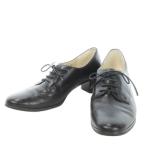 ショッピングリーガル リーガル REGAL レースアップパンプス ミドルヒール チャンキーヒール オックスフォード 外羽根 レザー 23.5cm 黒