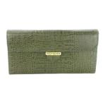 ショッピングイヴサンローラン イヴサンローラン YVES SAINT LAURENT 長財布 ロングウォレット 小銭入れあり 型押しクロコ ロゴ 緑 グリーン /AO25 ■GY11 レディース