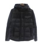 MONCLER RYAN ダウンジャケット アウター ナイロン 羊毛 ウール 切り替え フード ジップアップ ロゴ 0 S 紺 A20914139285 53227