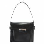 ショッピングイヴサンローラン イヴサンローラン YVES SAINT LAURENT ハンドバッグ ワンショルダー レザー ロゴ 型押し シルバー金具 黒 ブラック