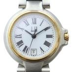 ダンヒル dunhill ジャンク品 腕時計 ウォッチ クォーツ カレンダー付き ローマン 白文字盤 シルバー色 ■GY11 /MQ メンズ