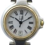 ダンヒル dunhill ジャンク品 腕時計 ウォッチ クォーツ カレンダー付き ローマン 白文字盤 シルバー色 ■GY11 /MQ レディース