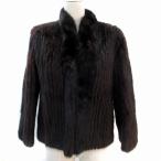 エンバ EMBA 毛皮コート ファーコート ミンク ショート丈 ダークブラウン /SM22 ■GY18 レディース