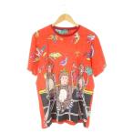 ショッピングGABBANA ドルチェ&ガッバーナ ドルガバ DOLCE&GABBANA Tシャツ 半袖 イラストプリント アニマル 鳥 お猿 52 XL 赤 レッド /CK8 ■GY11 メンズ