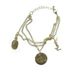ショッピングイヴサンローラン イヴサンローラン YVES SAINT LAURENT ブレスレット アクセサリー YSL ロゴ 3連 ゴールドカラー 金色 ■GY11 /MQ レディース