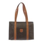 ショッピングセリーヌ セリーヌ CELINE オールドセリーヌ ヴィンテージ マカダム トートバッグ ワンショルダー PVC レザー 総柄 茶 ブラウン レディース