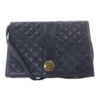 ショッピングイヴサンローラン イヴサンローラン YVES SAINT LAURENT ヴィンテージ ショルダーバッグ レザー フラップ キルティング ゴールド金具 紺 ネイビー