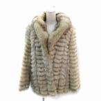 毛皮コート フォックスファーコート ハーフ丈 ベージュ /SM3 ■GY13 レディース