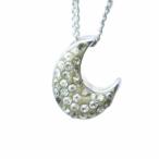 スワロフスキー SWAROVSKI ネックレス アクセサリー ペンダント ロゴ ムーンモチーフ ラインストーン シルバー色 ■GY18 /MQ