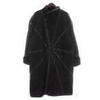  Christian Dior Christian Dior BOUTIQUE FOURRURE мутоновое пальто внешний боа замша кожа длинный чёрный черный 