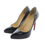 クリスチャンルブタン Christian louboutin パンプス ハイヒール ポインテッドトゥ エナメル ロゴ 35.5 22.5cm 黒 ブラック ■GY18 /MQ