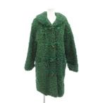 ショッピング毛皮 エンバ EMBA ダッフルコート 毛皮 ラムファー ロング丈 トグルボタン 緑 グリーン /AE ■GY18 レディース