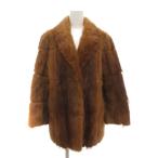 ショッピング毛皮 エンバ EMBA ファーコート 11 毛皮 ヌートリアファー ミドル ハーフ丈 茶 ブラウン /AE ■GY18
