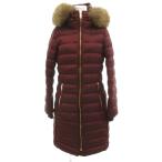 バーバリー ロンドン BURBERRY LONDON ダウンコート ラクーンファー付き ナイロン XS 赤 レッド /UO ■GY11 レディース