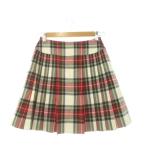 ショッピングイヴサンローラン イヴサンローラン YVES SAINT LAURENT スカート ミニ M 赤 レッド チェック柄 プリーツ HE244-813 /AH7 ■GY18 レディース