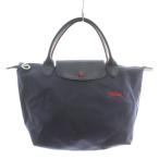 ショッピングロンシャン ロンシャン LONGCHAMP ル プリアージュ LE PLIAGE ハンドバッグ トート ナイロン レザー 折りたたみ ロゴ 刺繍 紺 赤