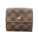ショッピングLOUIS ルイヴィトン LOUIS VUITTON ダミエ ポルトモネ ビエ カルトクレディ N61652 二つ折り財布 ウォレット レザー PVC ロゴ 茶 ブラウン