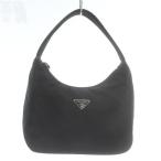 ショッピングPRADA プラダ PRADA MV519 ミニ ハンドバッグ ワンハンドル アクセサリーポーチ  ナイロン 三角 トライアングル ロゴ プレート 黒 ブラック