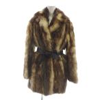 ムーンバット ファー Moonbat fur 毛皮コート フォックスファー ミドル 総裏地 11 L 茶 ブラウン ■GY18 /MQ レディース