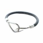 エルメス HERMES ジャンボ ブレスレット アクセサリー バングル レザー 黒 ブラック ■GY18 /MQ ■OH メンズ