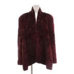 ピエールバルマン PIERRE BALMAIN シェアード ミンクファー コート F 毛皮 ミドル ハーフ丈 赤 レッド /AE ■GY18 レディース