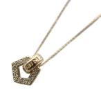 アンテプリマ ANTEPRIMA ネックレス ペンダント ラインストーン ロゴ ゴールドカラー 白 ホワイト /KW ■GY18 レディース