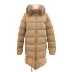 ショッピングduvetica デュベティカ DUVETICA LEXYDUE ダウンコート ロング フォックスファー ナイロン 42 ベージュ 5431NOO.U/1162-FGM /JS ■GY40