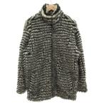 ruga Large .l'garagewomoUOMO искусственный мех пальто длинный окантовка Zip выше чёрный черный белый белый /GV #GY18 мужской 