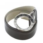 ブルガリ BVLGARI ベルト レザー バックル ラウンド ロゴ シルバー金具 110/44 茶色 ブラウン /XZ ■OH ■GY18 メンズ