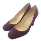 クリスチャンルブタン Christian louboutin パンプス スエード スクエアトゥ ハイヒール 36 23cm 紫 パープル /XZ ■GY18 レディース