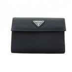 プラダ PRADA M510 ポコノ 三つ折り財布 ウォレット ナイロン ロゴ 黒 ブラック ■GY11 /MQ ■OH レディース