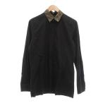 フェンディ FENDI シャツ ズッカ柄カラー 長袖 IT39 黒 ブラック /UO ■GY18 メンズ
