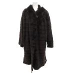 ショッピング毛皮 WISTERIA ミンクファーコート 毛皮 茶 ブラウン フード付き ロング /FF ■GY18 レディース