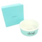 未使用品 ティファニー ドッグボウル ペットアクセサリー ファイン ボーン チャイナ FINE BONE CHINA フードボール 青 ブルー