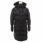 コーチ COACH ダウンコート XS 黒 ブラック フード付 スタンドカラー ジップアップ スナップボタン ロング丈 /FF ■GY18 レディース