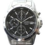 セイコー SEIKO 7192-0DW0 腕時計 ウォッチ クォーツ 黒文字盤 カレンダー付き クロノグラフ シルバー色 ■GY18 /MQ メンズ