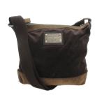 ドルチェ&ガッバーナ ドルガバ DOLCE&GABBANA ショルダーバッグ ベロア スエード切替 茶 ブラウン ロゴプレート /UO ■GY18 メンズ