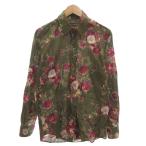 ドルチェ&ガッバーナ ドルガバ DOLCE&GABBANA シャツ カジュアル 40 カーキ 花柄 長袖 レギュラーカラー /FF ■GY18 メンズ