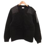 モンクレール MONCLER MAGLIA GIROCOLLO スウェット トレーナー 中綿 ナイロン切替 L 黒 ブラック C209H8002000 80791 /JS ■GY18