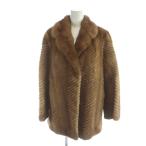 ショッピング毛皮 ノーブランド品 毛皮コート ミンクファー 総裏地 ミドル 長袖 11 茶 ブラウン ■GY18 /MQ レディース