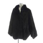 ショッピング毛皮 ノーブランド品 毛皮コート ブラックミンクファー 総裏地 長袖 ミドル 黒 ブラック ■GY18 /MQ レディース