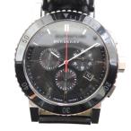 バーバリー BURBERRY BU9382 腕時計 ウォッチ クォーツ クロノグラフ カレンダー付き デイト 黒文字盤 シルバー色 ■GY18 /MQ メンズ