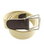  Dolce &amp; Gabbana Dolce&Gabbana DOLCE&amp;GABBANA ремень пряжка парусина кожа Logo 38/80 бежевый чай цвет Brown /XZ #GY18