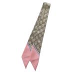 グッチ GUCCI スカーフ ネックボウ 絹 シルク GG柄 蜂 ビー 総柄 茶色 ブラウン ピンク /XZ ■OH ■GY18 レディース