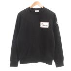 ショッピングモンクレール モンクレール FELPA GIROCOLLO スウェットシャツ トレーナー ロゴパッチ クルーネック S 黒 ブラック J10918G00009-899WC /UO ■GY18