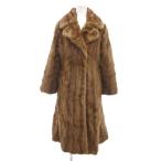 ノーブランド ファーコート 毛皮 ミンク ロング 茶 ブラウン /UO ■GY18 レディース