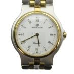 ウォルサム WALTHAM 63150 28 腕時計 ウォッチ クォーツ 白文字盤 ロゴ ゴールド色 シルバー色 ■GY18 /MQ メンズ