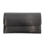 ルイヴィトン エピ ポルトトレゾール ロングウォレット 長財布 レザー 三つ折り 型押し ロゴ 黒 ブラック M63382 /UO ■GY1 メンズ